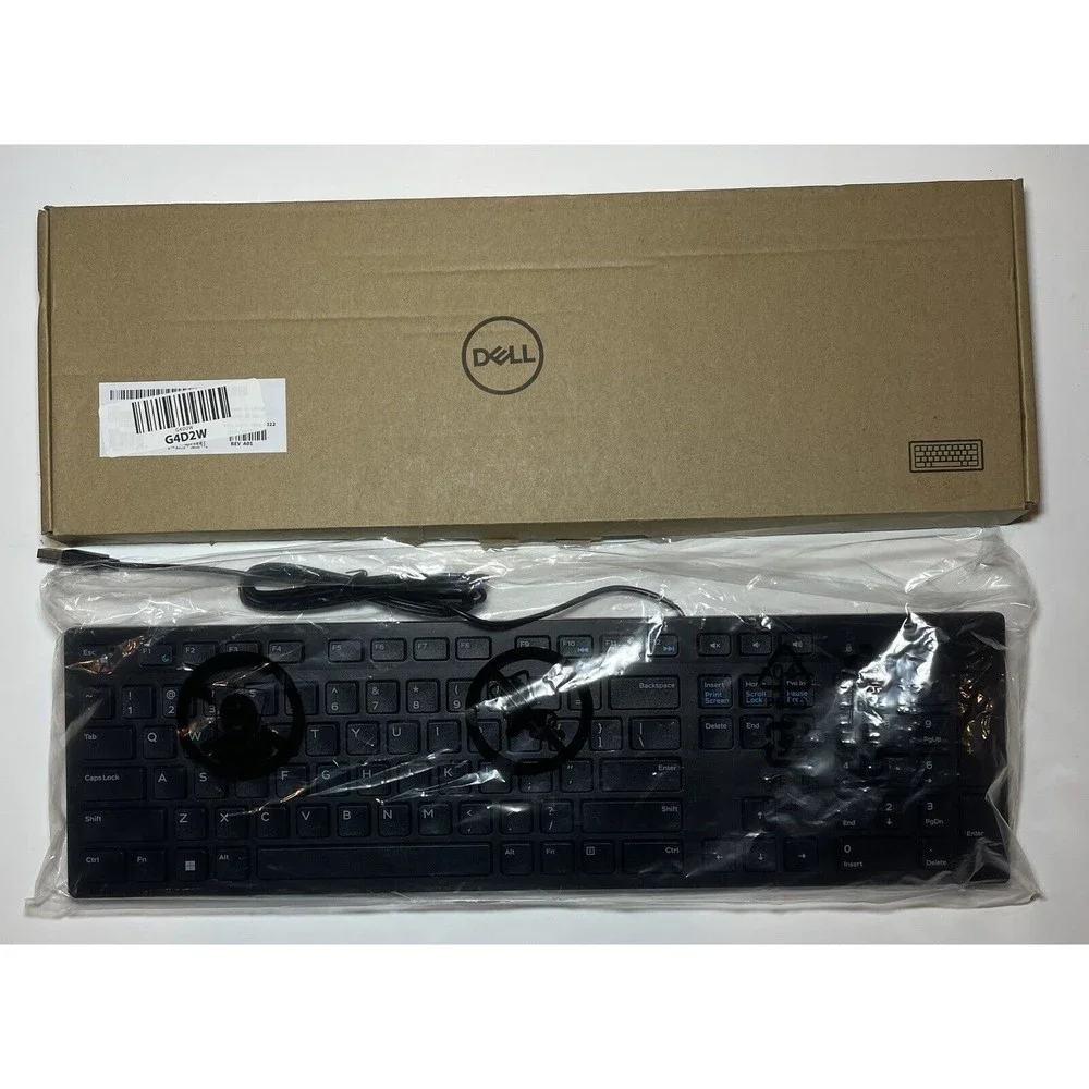 NEW! Dell Slim Black USB Wired KB216 Desktop Keyboard Standard 104 Key QWERTY